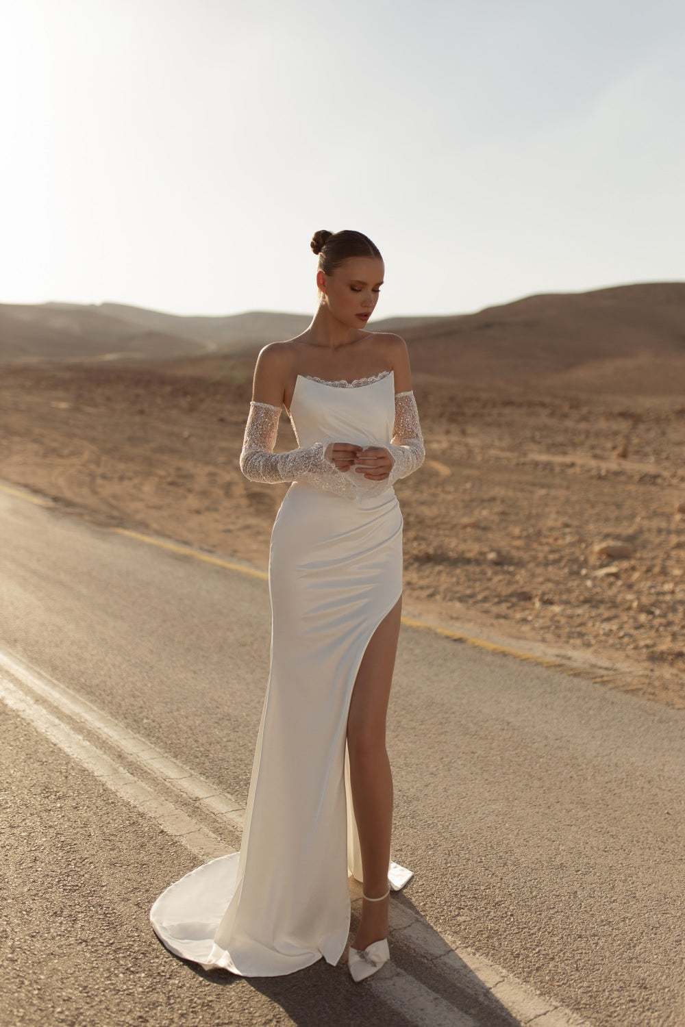 Kim #MB24-27A with Overskirt – Julie Vino Mimosa Wedding Dress